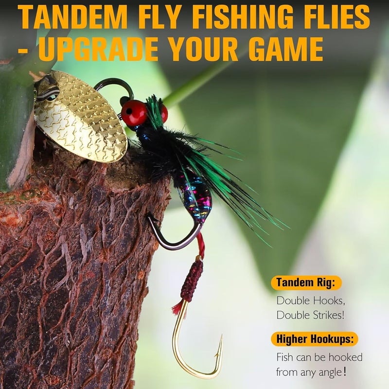 Dovesun Fly Fishing Lures Fly Fishing Flies Wet Fishing Flies Fishing Lures Fishing Spinner for Bass Sunfish Pike Trout 5PCS/10PCS - Image 2